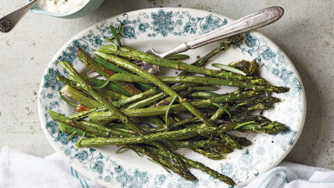 Charred Asparagus with Rosemary Aioli recipe by Rebecca Lang