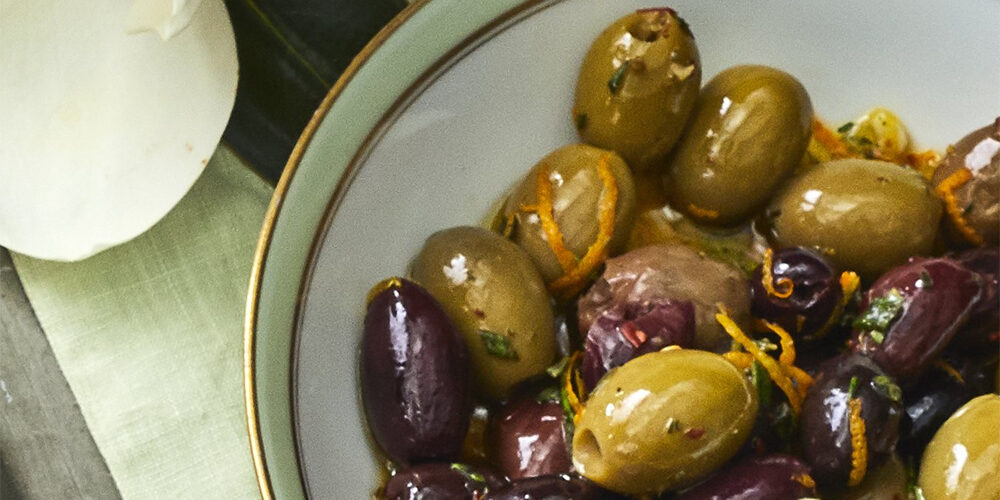 Herb And Orange Marinated Olives • Rebecca Lang Cooks